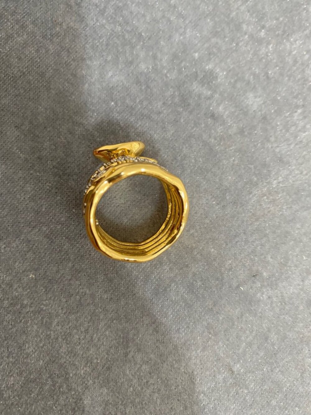 Alexis Bittar Gold Crystal Multi-Band Statement Ring size 7 - Picture 3 of 4